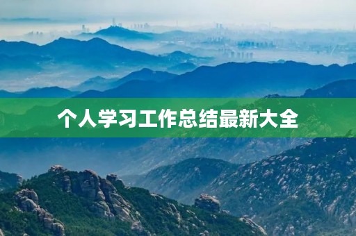 个人学习工作总结最新大全
