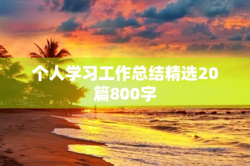 个人学习工作总结精选20篇800字
