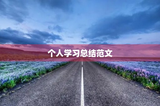 个人学习总结范文