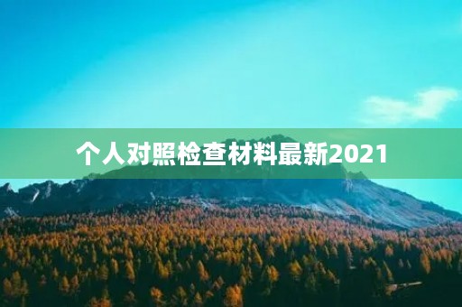 个人对照检查材料最新2021