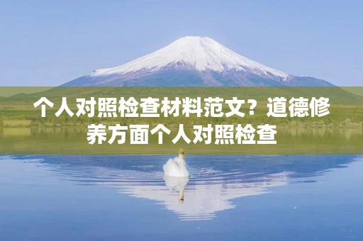 个人对照检查材料范文?道德修养方面个人对照检查 个人对照检查材料范文?道德修养方面个人对照检查