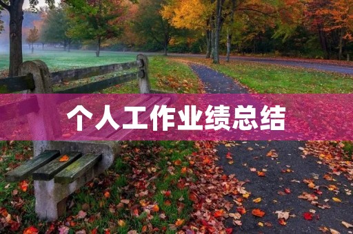 个人工作业绩总结(个人的工作业绩怎么写) 个人工作业绩总结(个人的工作业绩怎么写)
