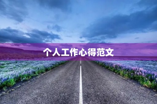 个人工作心得范文