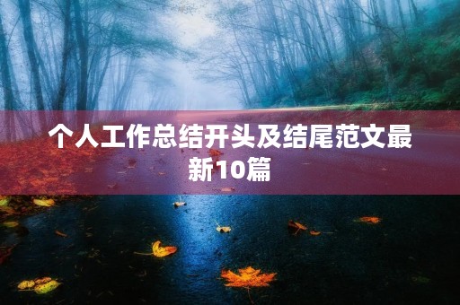 个人工作总结开头及结尾范文最新10篇