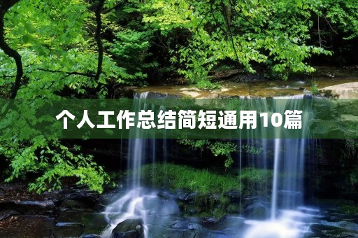 个人工作总结简短通用10篇