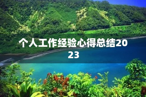 个人工作经验心得总结2023