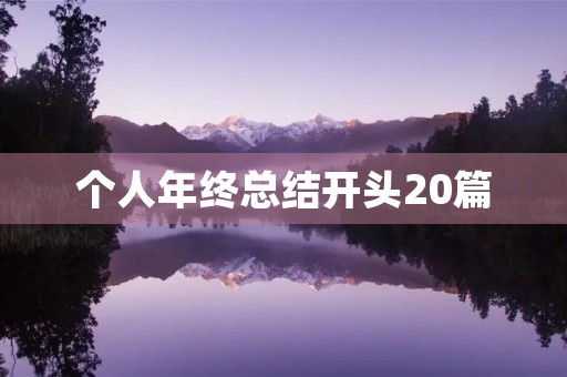 个人年终总结开头20篇 个人年终总结开头20篇
