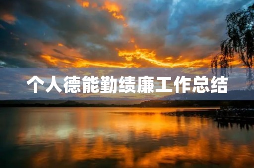 个人德能勤绩廉工作总结