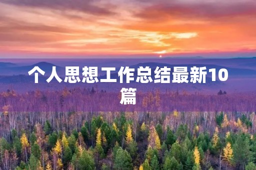 个人思想工作总结最新10篇