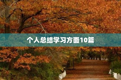 个人总结学习方面10篇