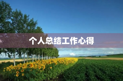 个人总结工作心得