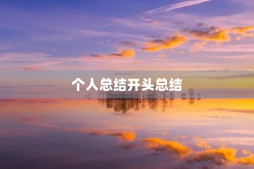 个人总结开头总结 个人总结开头总结