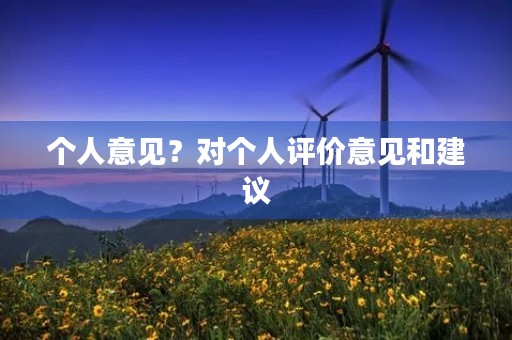 个人意见?对个人评价意见和建议 个人意见?对个人评价意见和建议