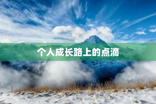 个人成长路上的点滴 个人成长路上的点滴