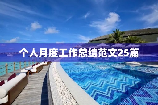 个人月度工作总结范文25篇
