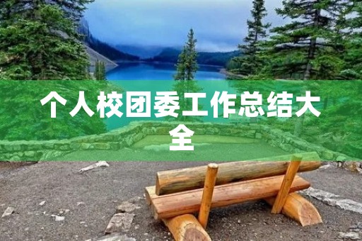 个人校团委工作总结大全 个人校团委工作总结大全