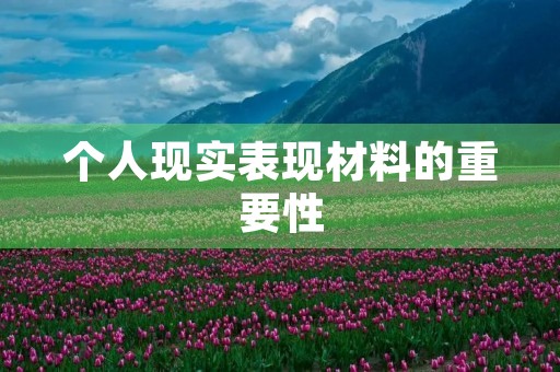个人现实表现材料的重要性 个人现实表现材料的重要性