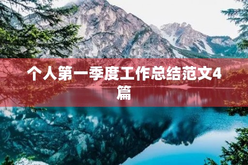 个人第一季度工作总结范文4篇