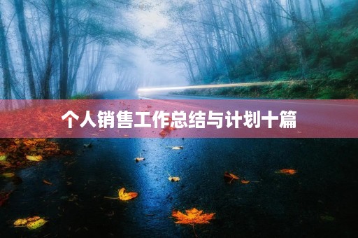 个人销售工作总结与计划十篇 个人销售工作总结与计划十篇