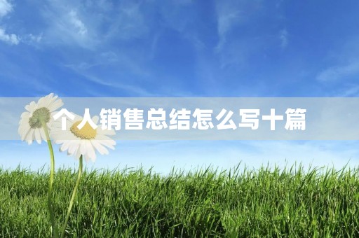个人销售总结怎么写十篇