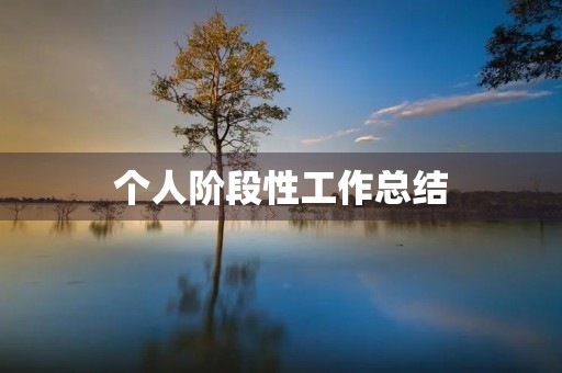 个人阶段性工作总结