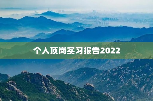 个人顶岗实习报告2022 个人顶岗实习报告2022