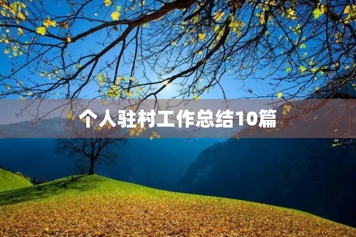 个人驻村工作总结10篇 个人驻村工作总结10篇