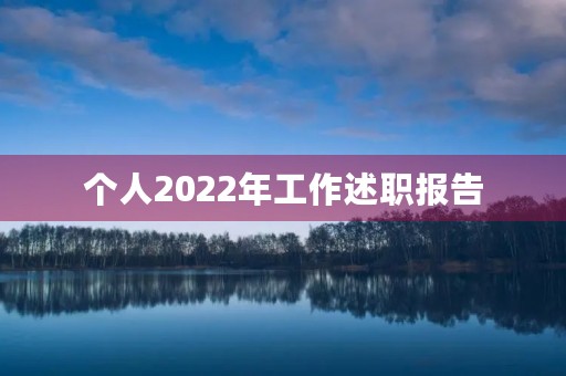 个人2022年工作述职报告