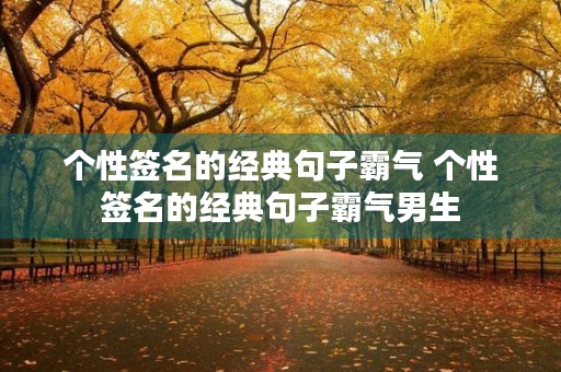 个性签名的经典句子霸气 个性签名的经典句子霸气男生