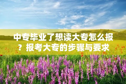 中专毕业了想读大专怎么报?报考大专的步骤与要求 中专毕业了想读大专怎么报?报考大专的步骤与要求