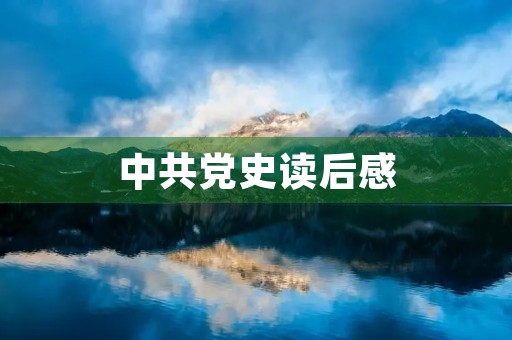 中共党史读后感