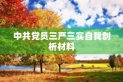 中共党员三严三实自我剖析材料