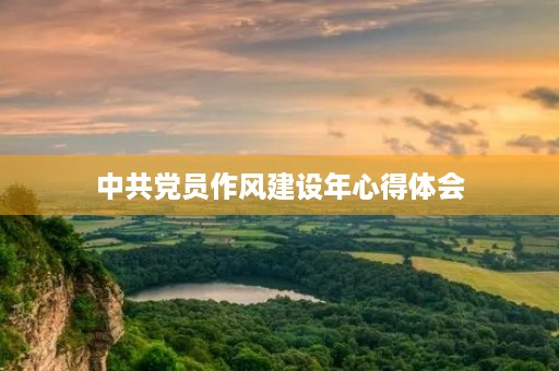 中共党员作风建设年心得体会 中共党员作风建设年心得体会