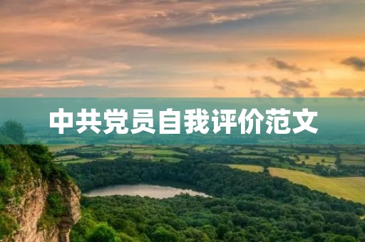 中共党员自我评价范文
