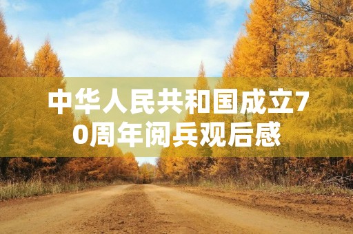 中华人民共和国成立70周年阅兵观后感