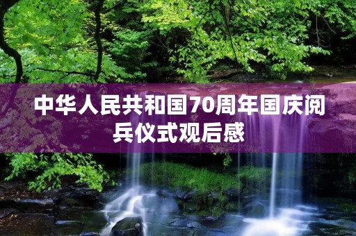 中华人民共和国70周年国庆阅兵仪式观后感