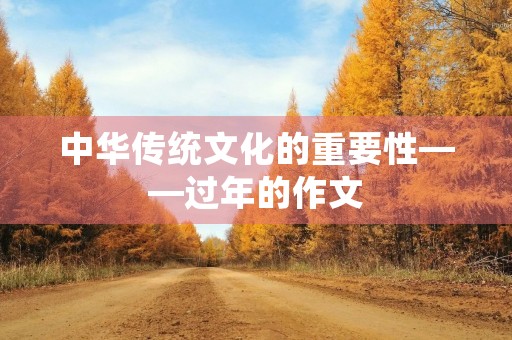 中华传统文化的重要性——过年的作文