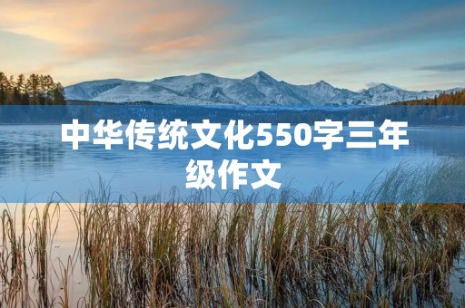 中华传统文化550字三年级作文
