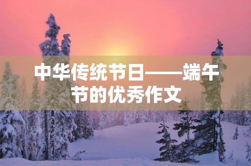 中华传统节日——端午节的优秀作文