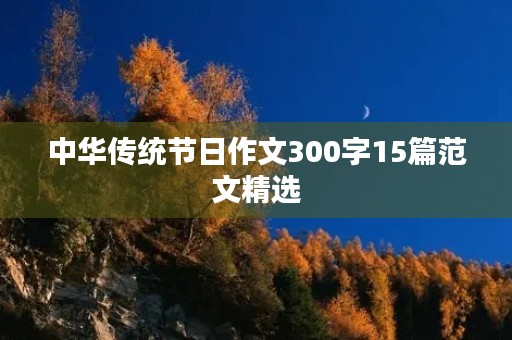 中华传统节日作文300字15篇范文精选
