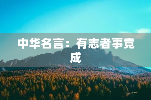 中华名言:有志者事竟成 中华名言:有志者事竟成