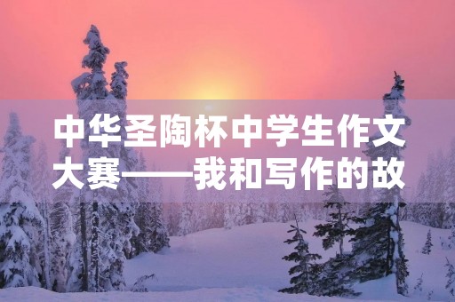 中华圣陶杯中学生作文大赛——我和写作的故事