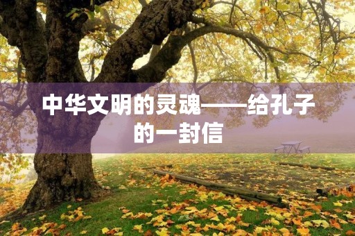 中华文明的灵魂——给孔子的一封信 中华文明的灵魂——给孔子的一封信