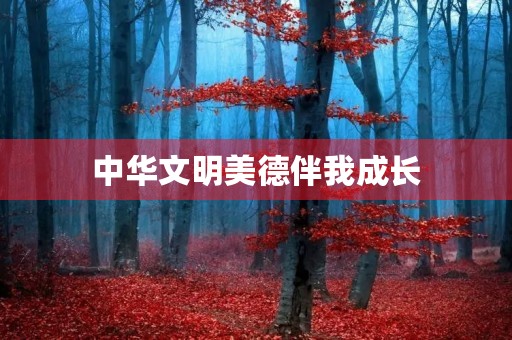 中华文明美德伴我成长 中华文明美德伴我成长