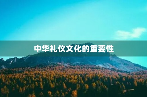 中华礼仪文化的重要性 中华礼仪文化的重要性
