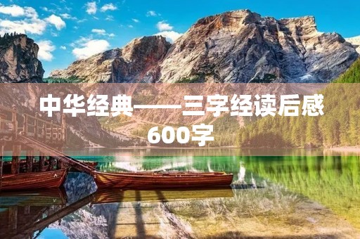 中华经典——三字经读后感600字