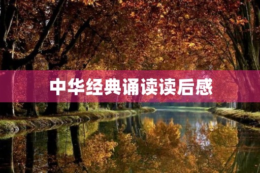 中华经典诵读读后感
