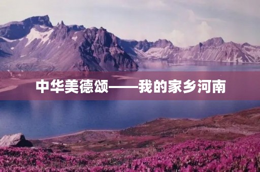 中华美德颂——我的家乡河南