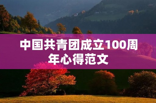 中国共青团成立100周年心得范文