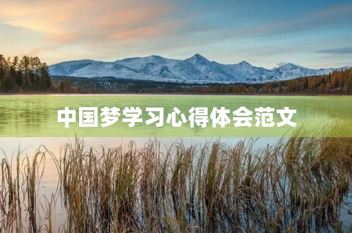 中国梦学习心得体会范文